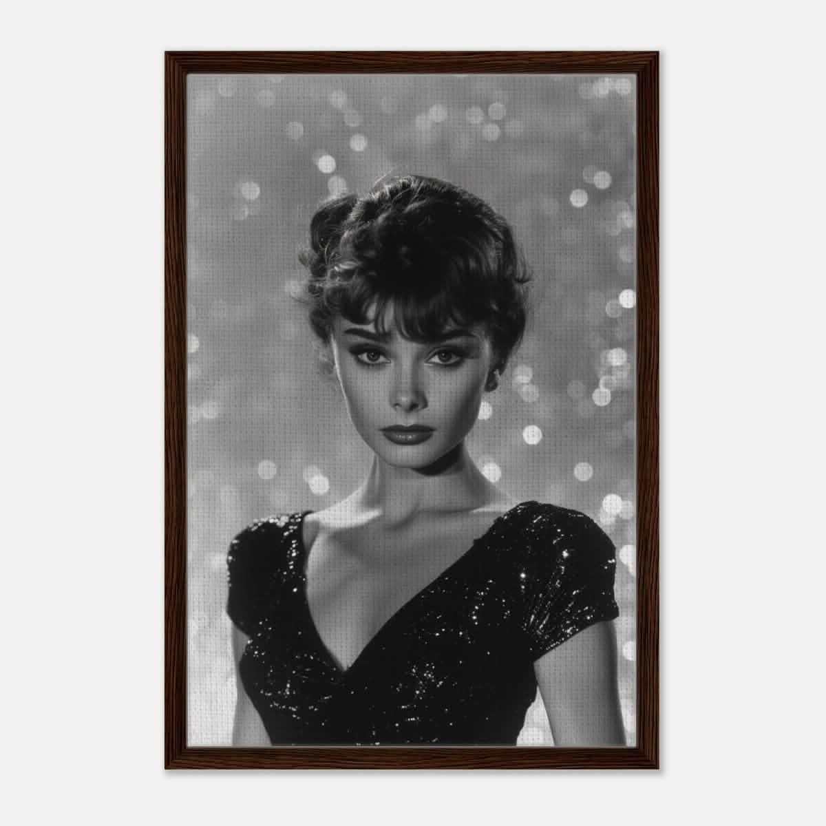 Da Vinci Pop Art Wall art print | Marilyn Monroe - Framed Canvas - 50x75 cm / 20x30″ - Dark wood frame