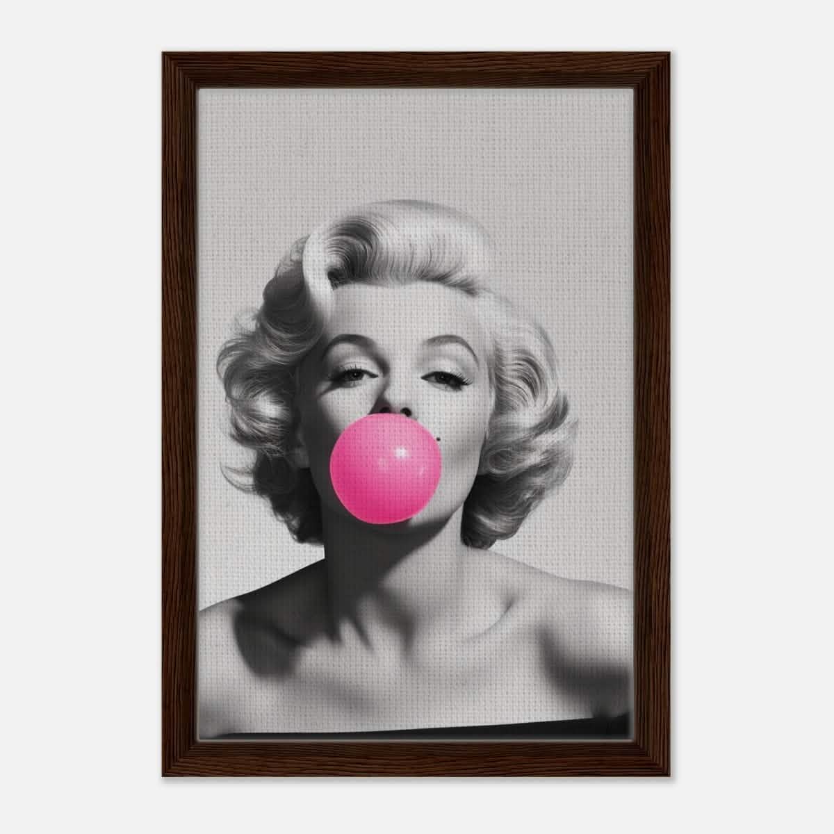 Da Vinci Pop Art Wall art print | Marilyn Monroe - Framed Canvas - 30x45 cm / 12x18″ - Dark wood frame