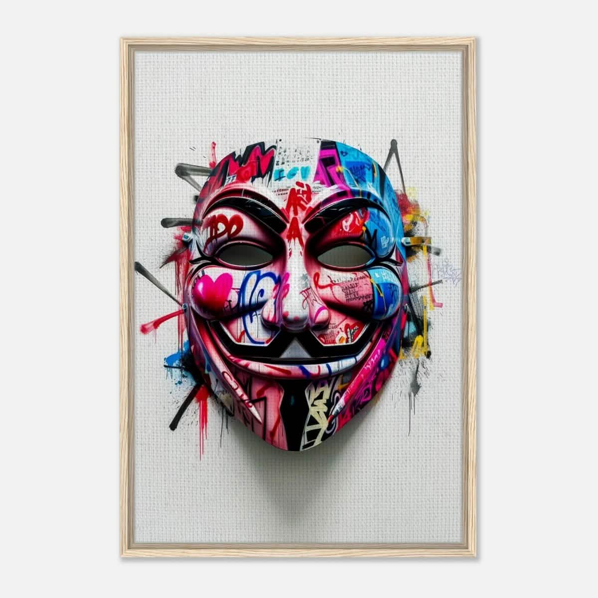 Da Vinci Pop Art Wall art print | Mask | Eclectic Expressions - Framed Canvas - 60x90 cm / 24x36″ - Wood frame