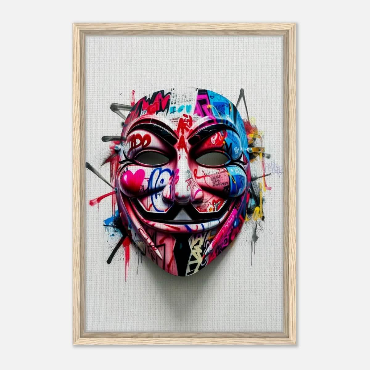 Da Vinci Pop Art Wall art print | Mask | Eclectic Expressions - Framed Canvas - 40x60 cm / 16x24″ - Wood frame