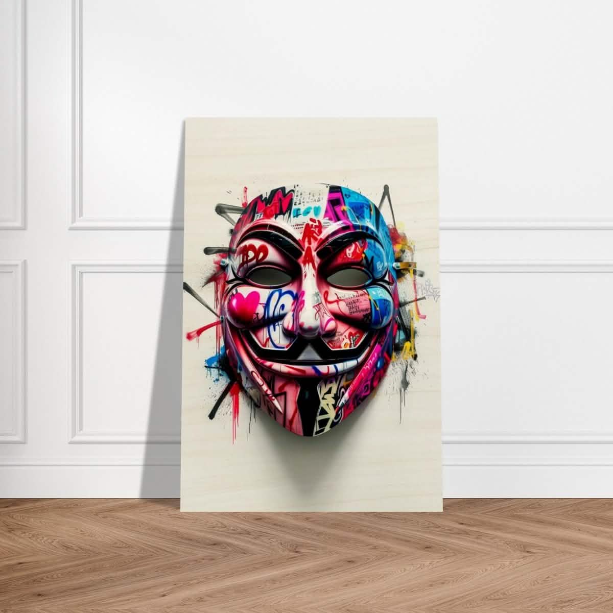 Da Vinci Pop Art Wall art print | Mask | Eclectic Expressions - Wood Prints - 60x90 cm / 24x36″ -