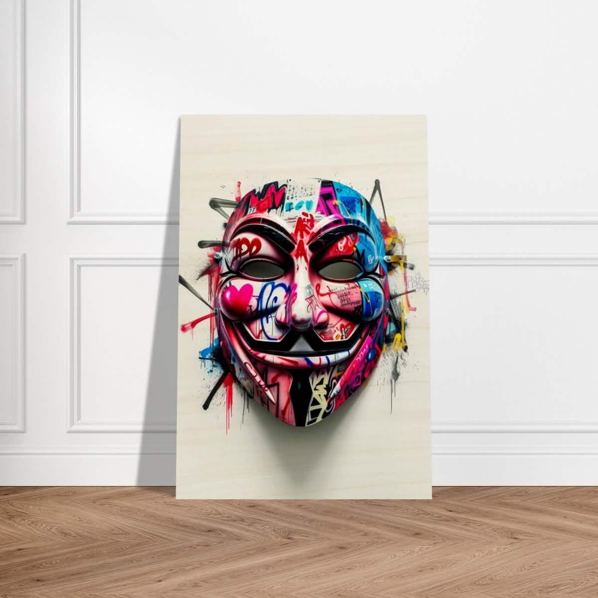 Da Vinci Pop Art Wall art print | Mask | Eclectic Expressions - Wood Prints - 30x45 cm / 12x18″ -