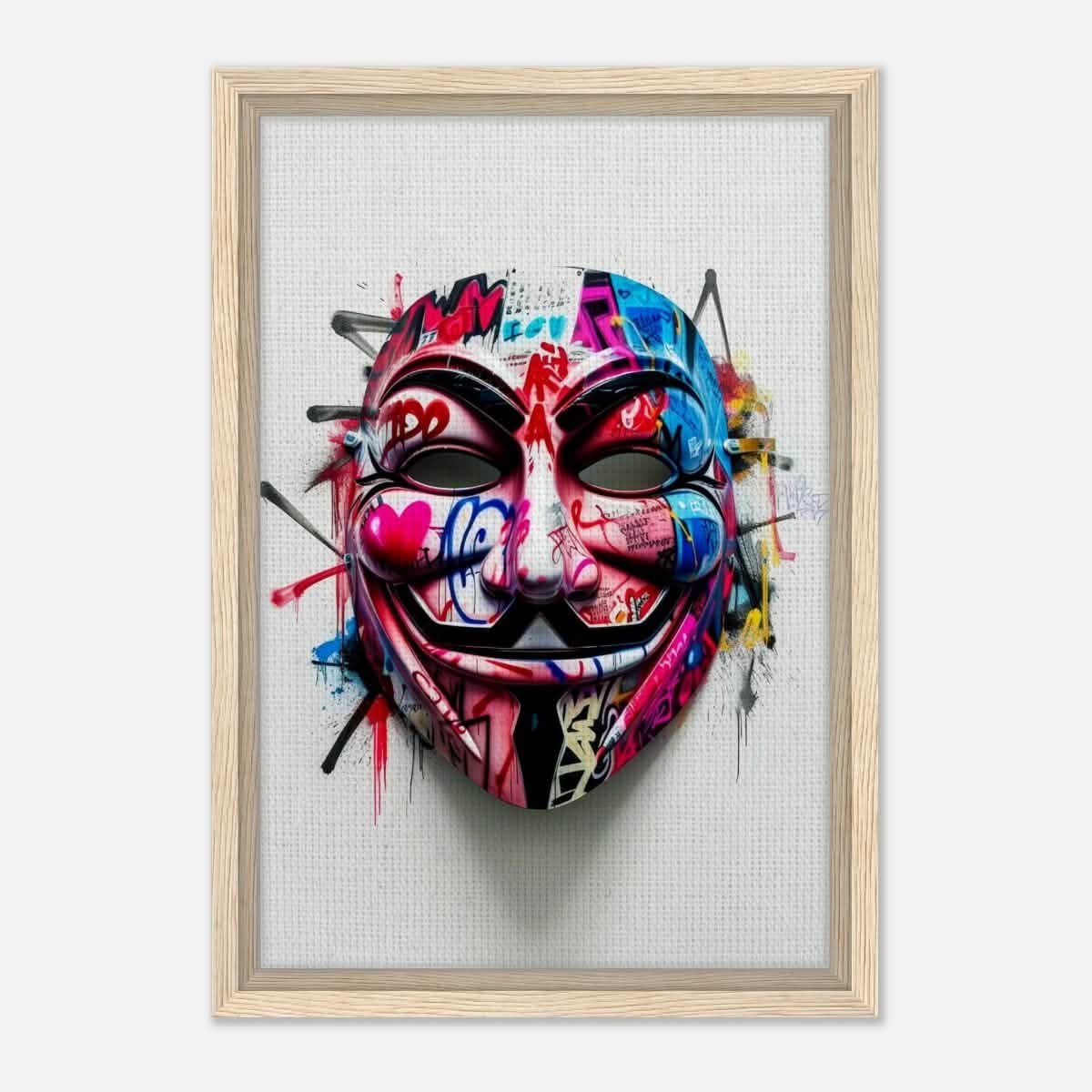Da Vinci Pop Art Wall art print | Mask | Eclectic Expressions - Framed Canvas - 30x45 cm / 12x18″ - Wood frame