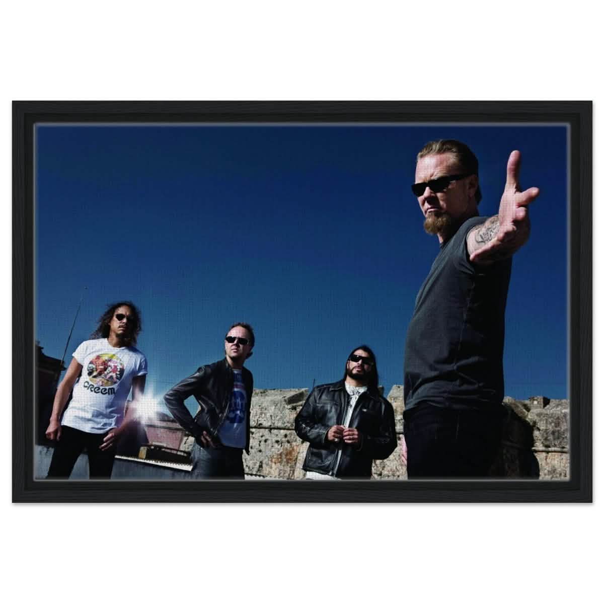 Da Vinci Pop Art wall art print | Metallica | Rock Music - Framed Canvas - 40x60 cm / 16x24″ - Black frame