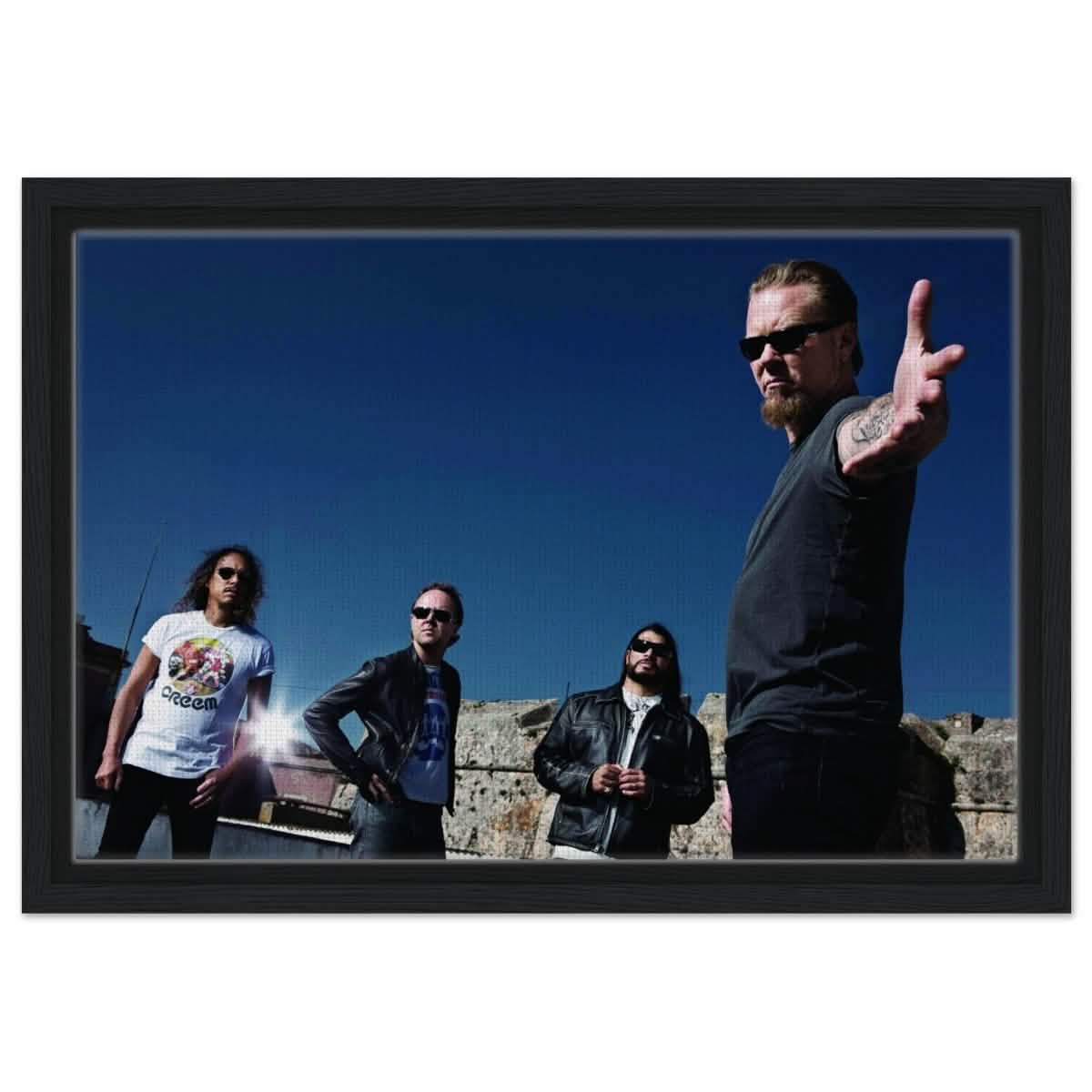 Da Vinci Pop Art wall art print | Metallica | Rock Music - Framed Canvas - 30x45 cm / 12x18″ - Black frame