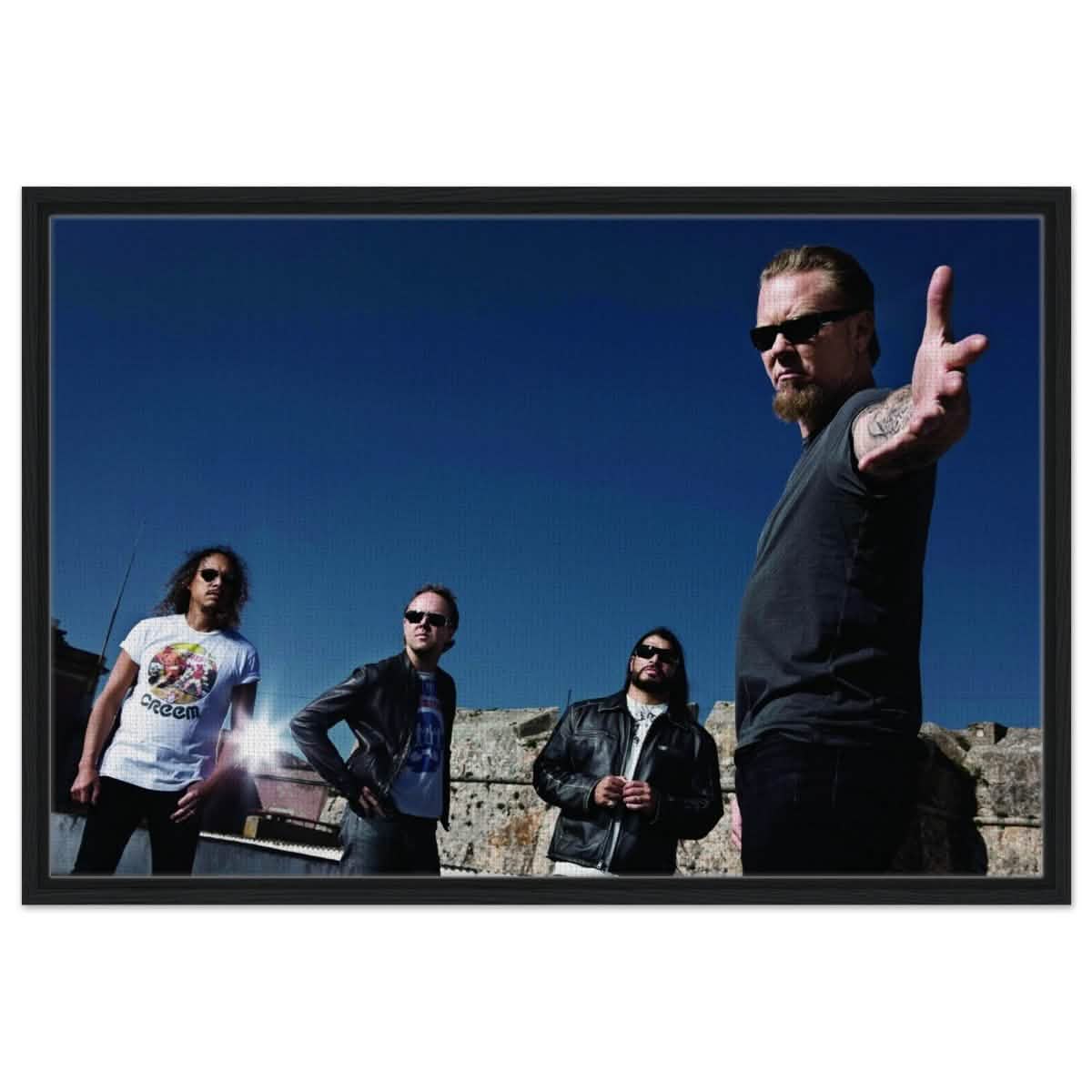 Da Vinci Pop Art wall art print | Metallica | Rock Music - Framed Canvas - 60x90 cm / 24x36″ - Black frame