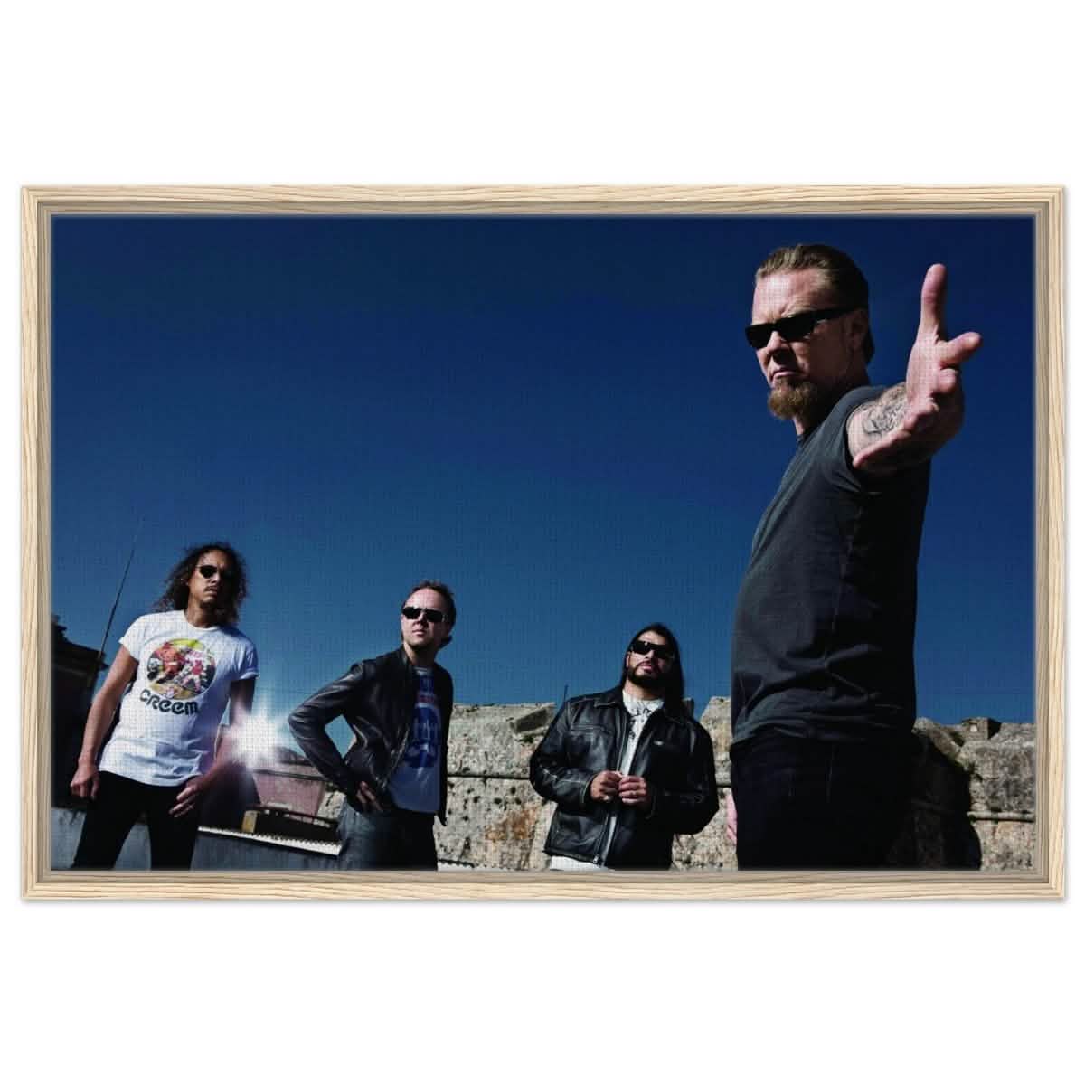 Da Vinci Pop Art wall art print | Metallica | Rock Music - Framed Canvas - 60x90 cm / 24x36″ - Wood frame