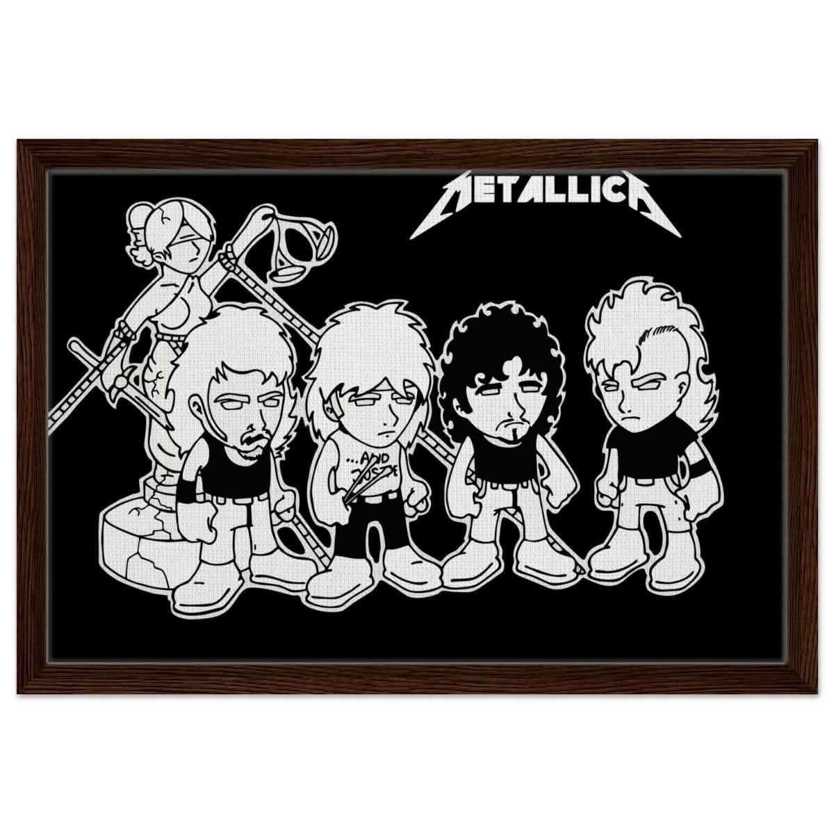Da Vinci Pop Art Wall art print | Metallica - Framed Canvas - 40x60 cm / 16x24″ - Dark wood frame