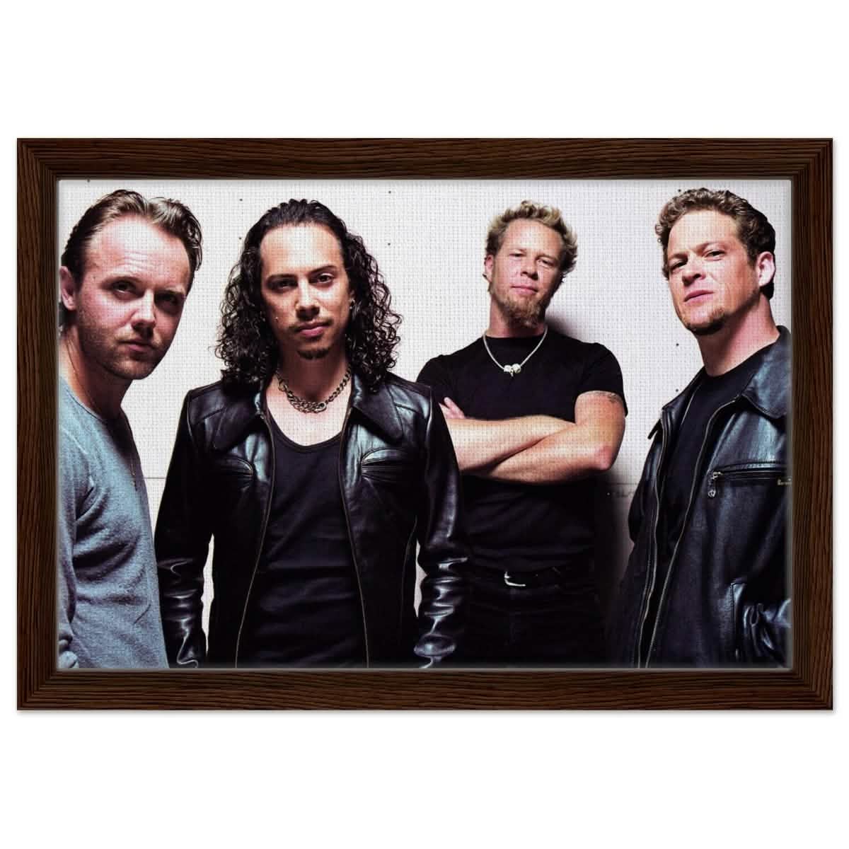 Da Vinci Pop Art Wall art print | Metallica - Framed Canvas - 30x45 cm / 12x18″ - Dark wood frame