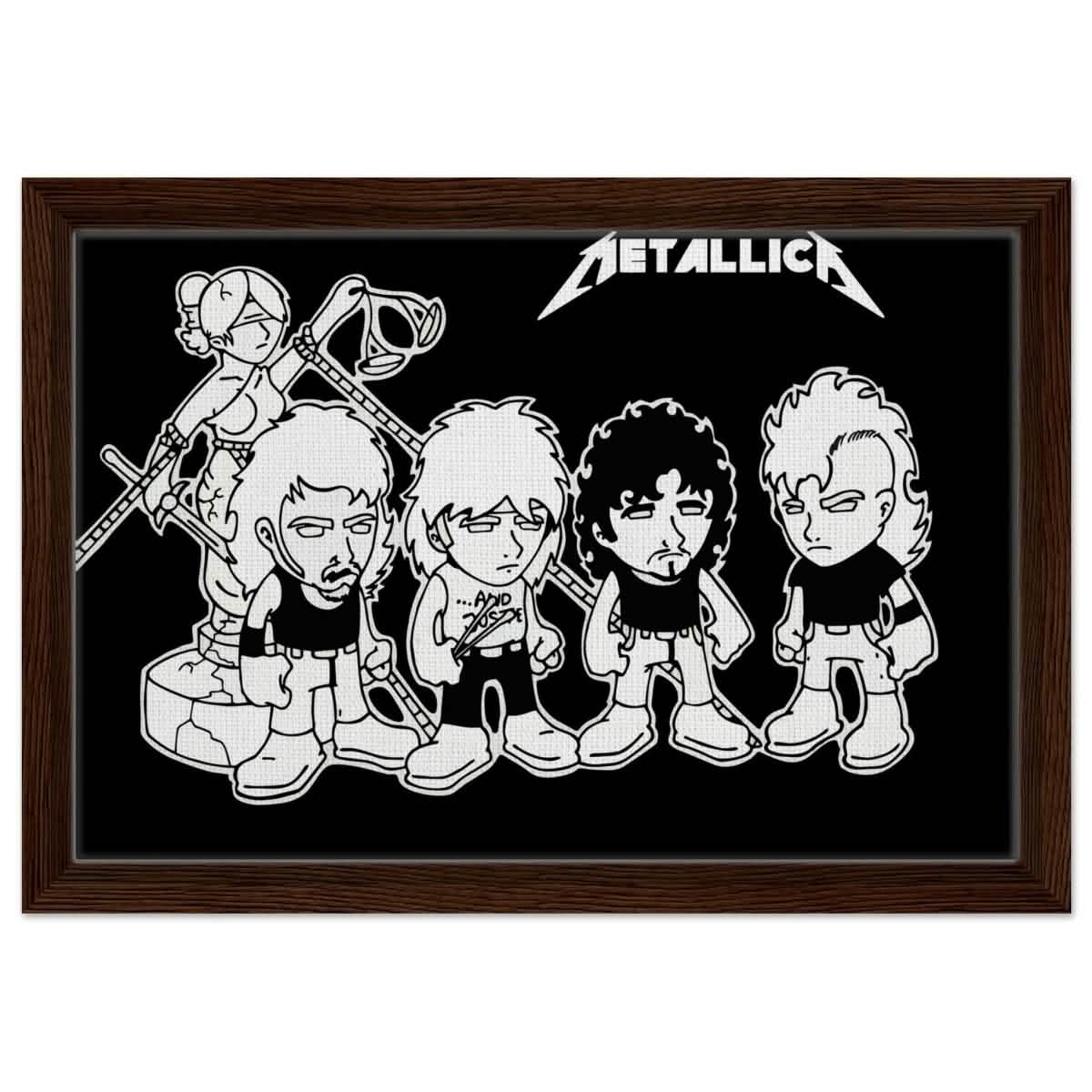 Da Vinci Pop Art Wall art print | Metallica - Framed Canvas - 30x45 cm / 12x18″ - Dark wood frame