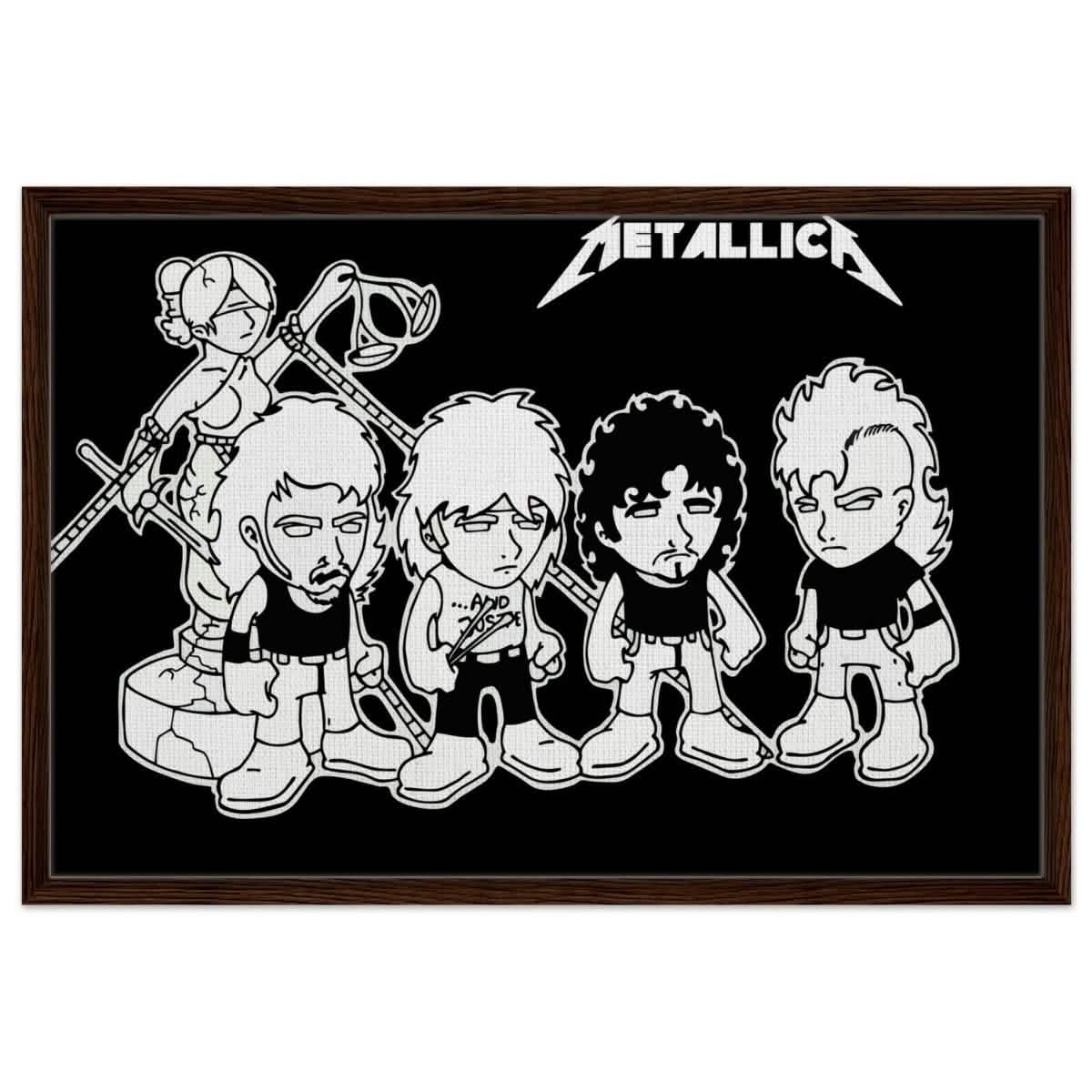 Da Vinci Pop Art Wall art print | Metallica - Framed Canvas - 60x90 cm / 24x36″ - Dark wood frame