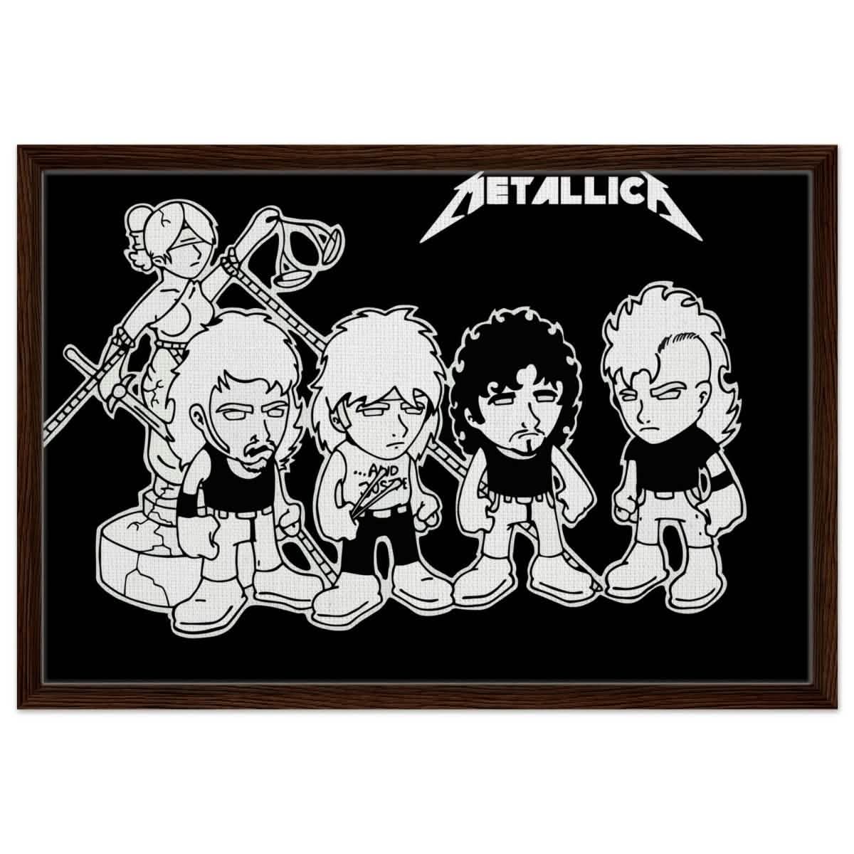 Da Vinci Pop Art Wall art print | Metallica - Framed Canvas - 50x75 cm / 20x30″ - Dark wood frame