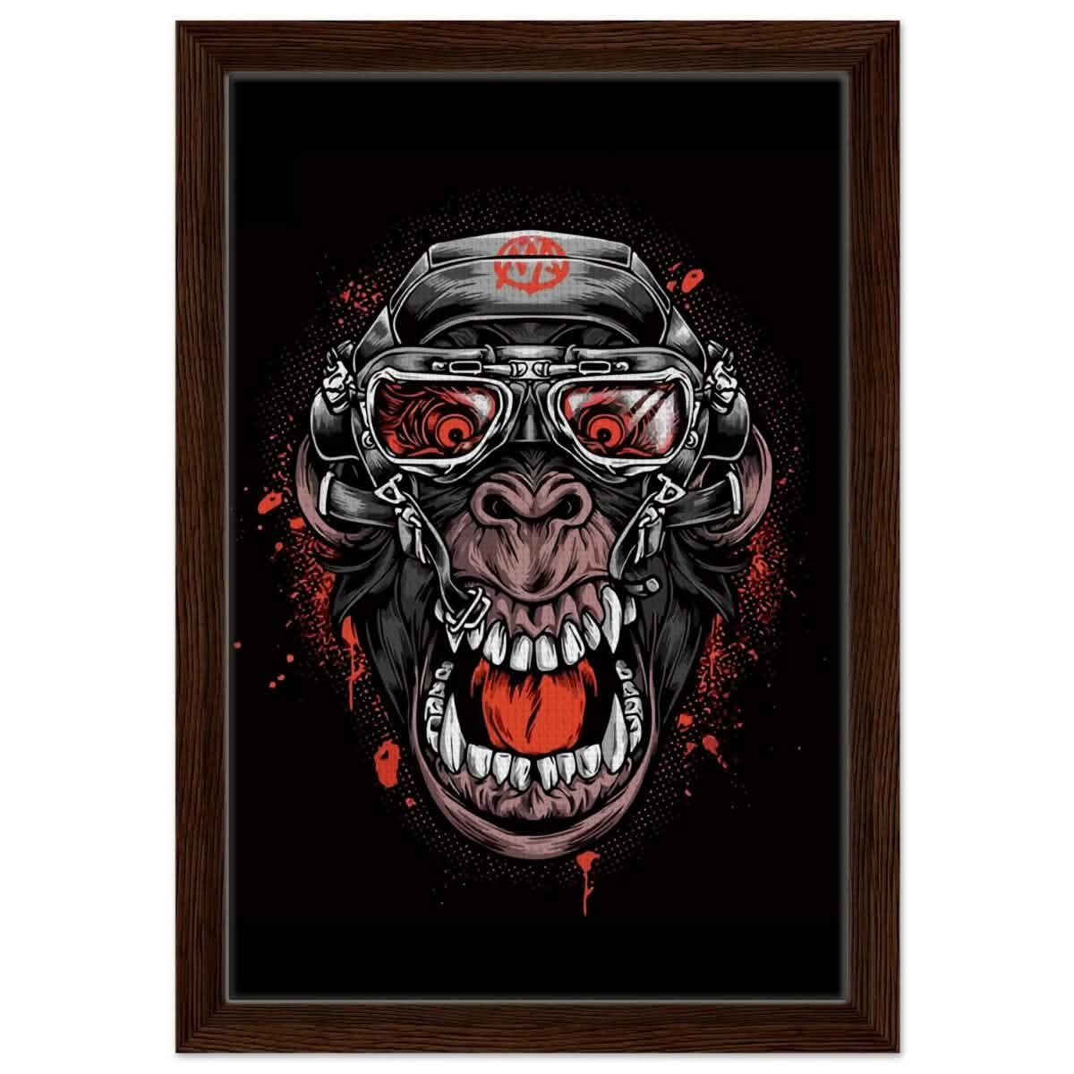Da Vinci Pop Art wall art Print | Midnight Gorilla - Framed Canvas - 30x45 cm / 12x18″ - Dark wood frame