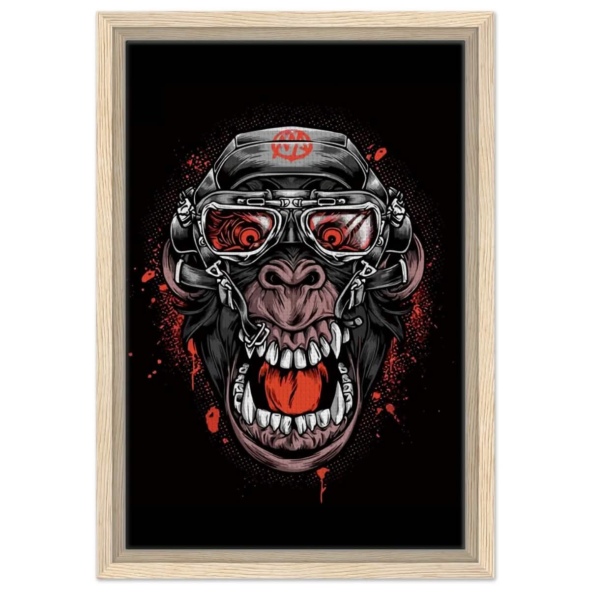 Da Vinci Pop Art wall art Print | Midnight Gorilla - Framed Canvas - 30x45 cm / 12x18″ - Wood frame