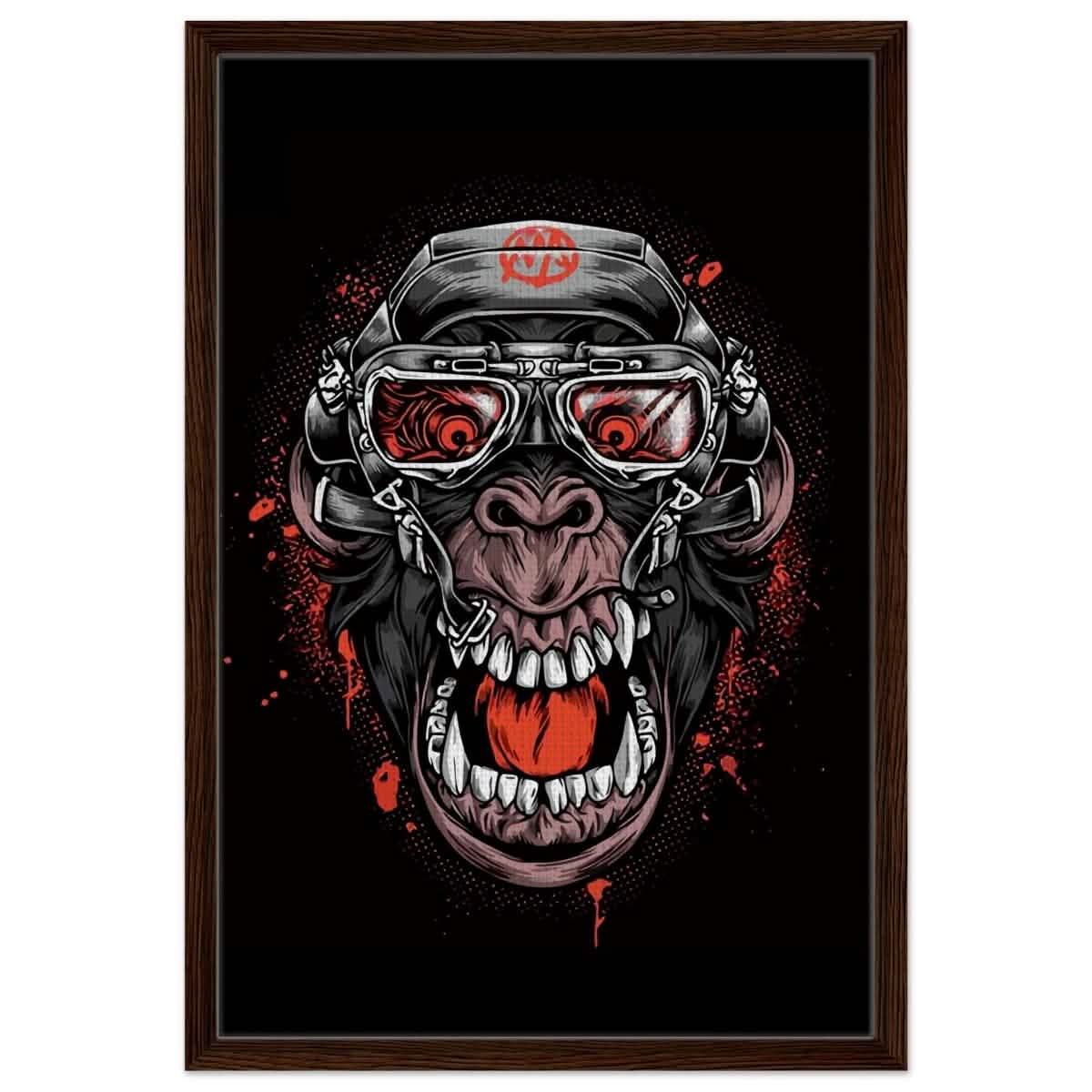 Da Vinci Pop Art wall art Print | Midnight Gorilla - Framed Canvas - 50x75 cm / 20x30″ - Dark wood frame