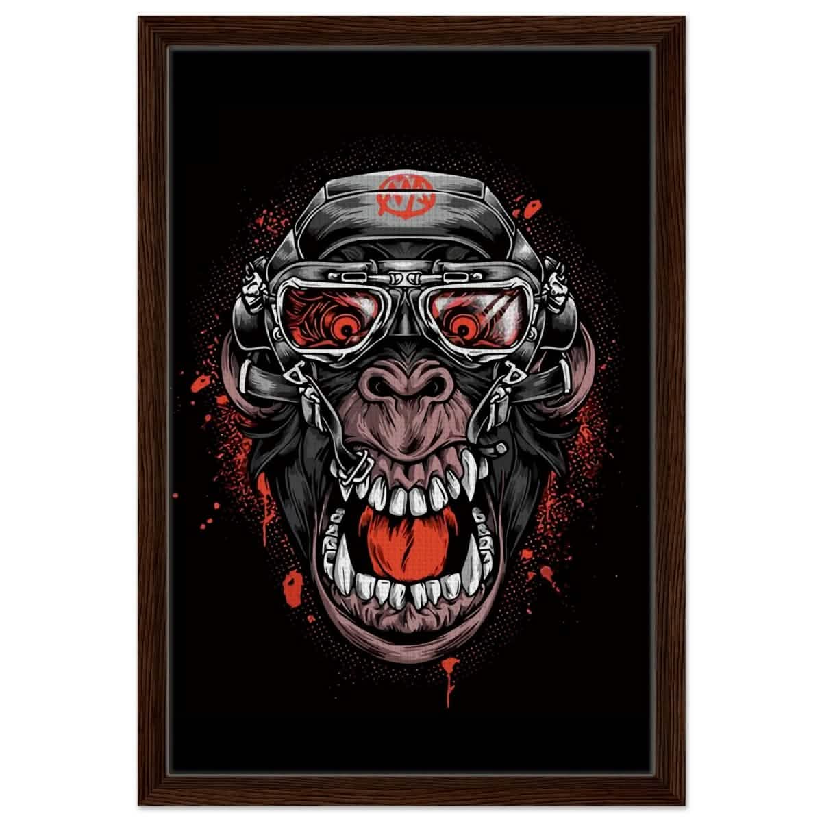 Da Vinci Pop Art wall art Print | Midnight Gorilla - Framed Canvas - 40x60 cm / 16x24″ - Dark wood frame