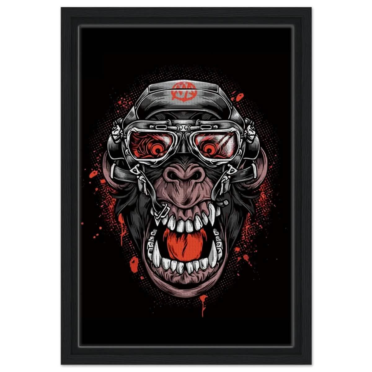Da Vinci Pop Art wall art Print | Midnight Gorilla - Framed Canvas - 30x45 cm / 12x18″ - Black frame