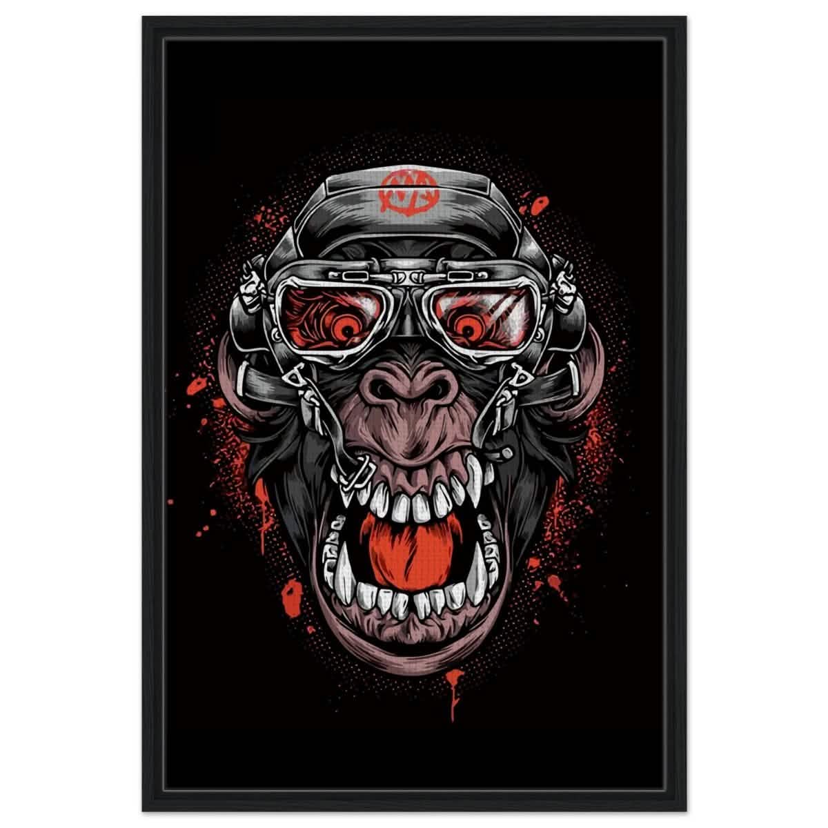 Da Vinci Pop Art wall art Print | Midnight Gorilla - Framed Canvas - 60x90 cm / 24x36″ - Black frame
