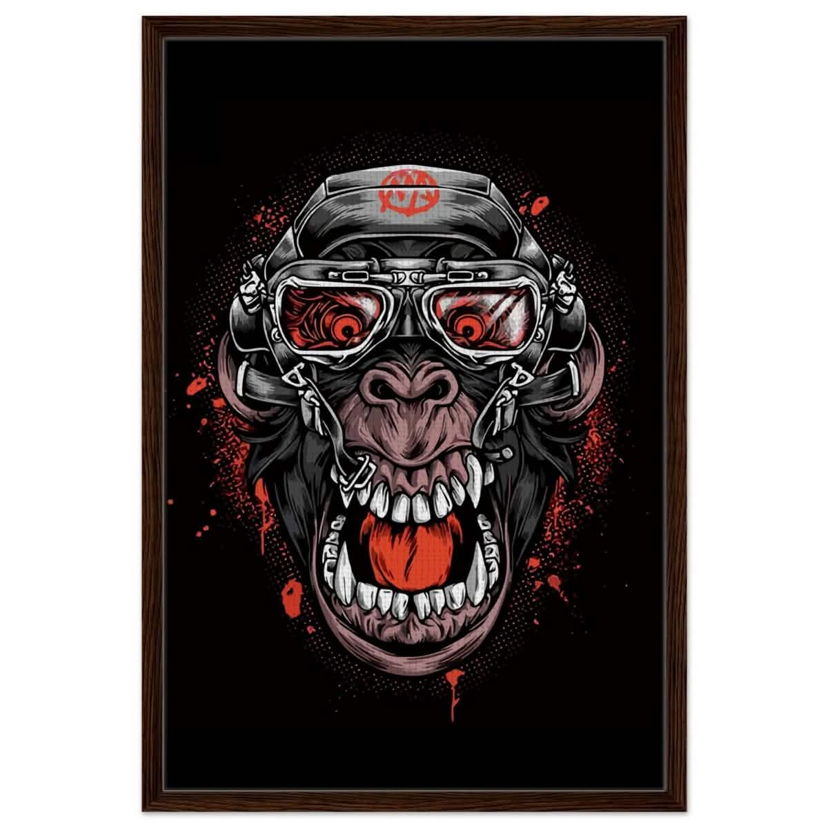 Da Vinci Pop Art wall art Print | Midnight Gorilla - Framed Canvas - 60x90 cm / 24x36″ - Dark wood frame