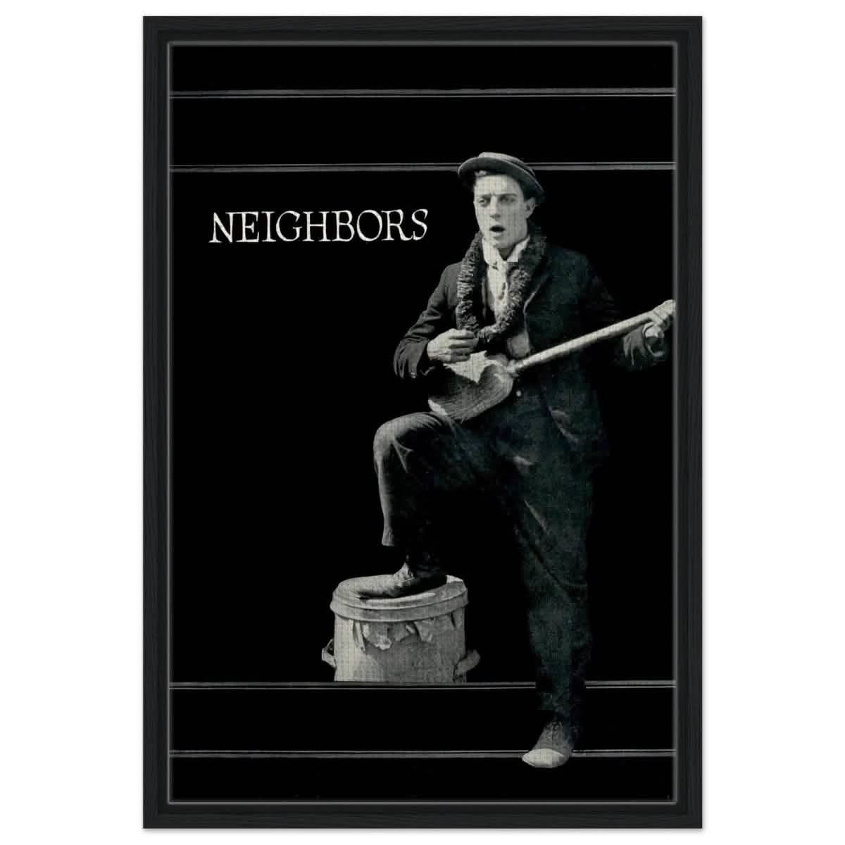 Da Vinci Pop Art Wall art print | Neighbors 1920 - Framed Canvas - 50x75 cm / 20x30″ - Black frame