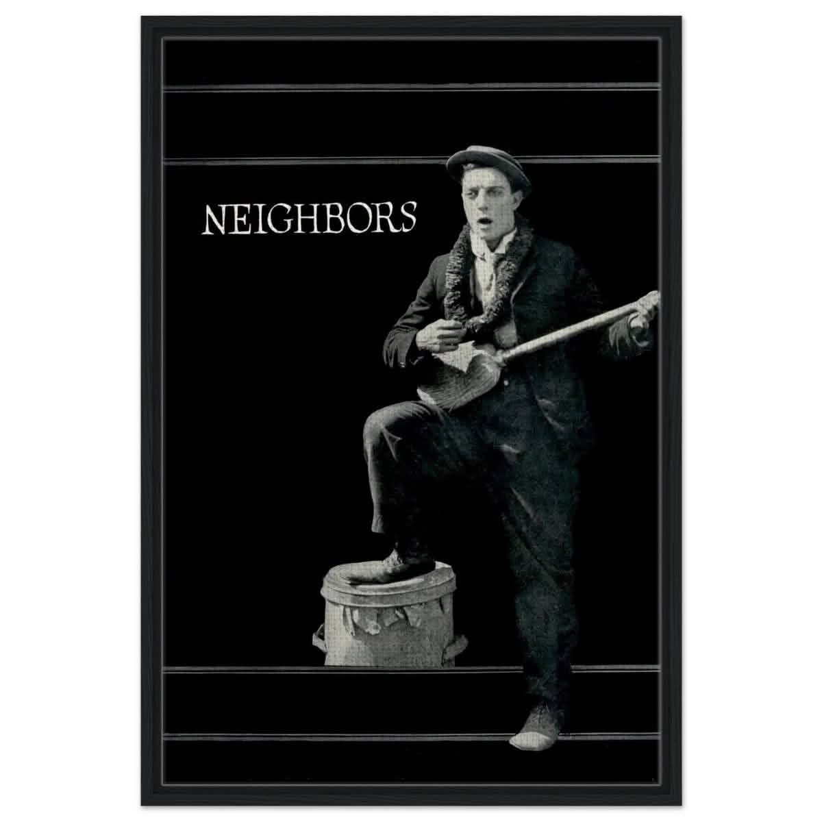 Da Vinci Pop Art Wall art print | Neighbors 1920 - Framed Canvas - 60x90 cm / 24x36″ - Black frame