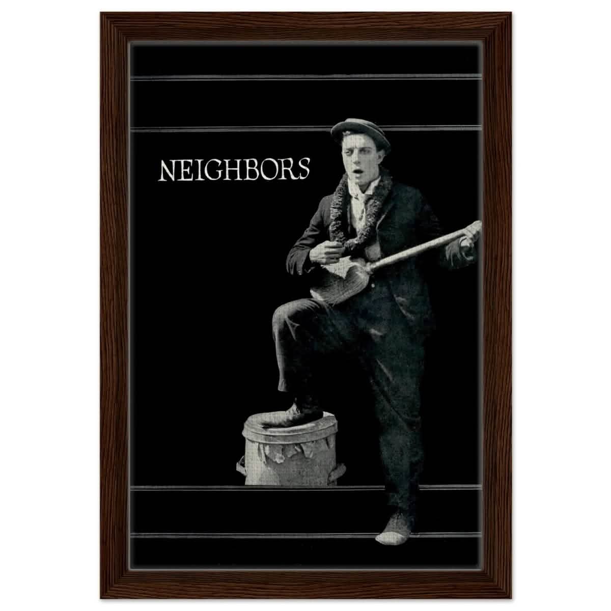 Da Vinci Pop Art Wall art print | Neighbors 1920 - Framed Canvas - 30x45 cm / 12x18″ - Dark wood frame