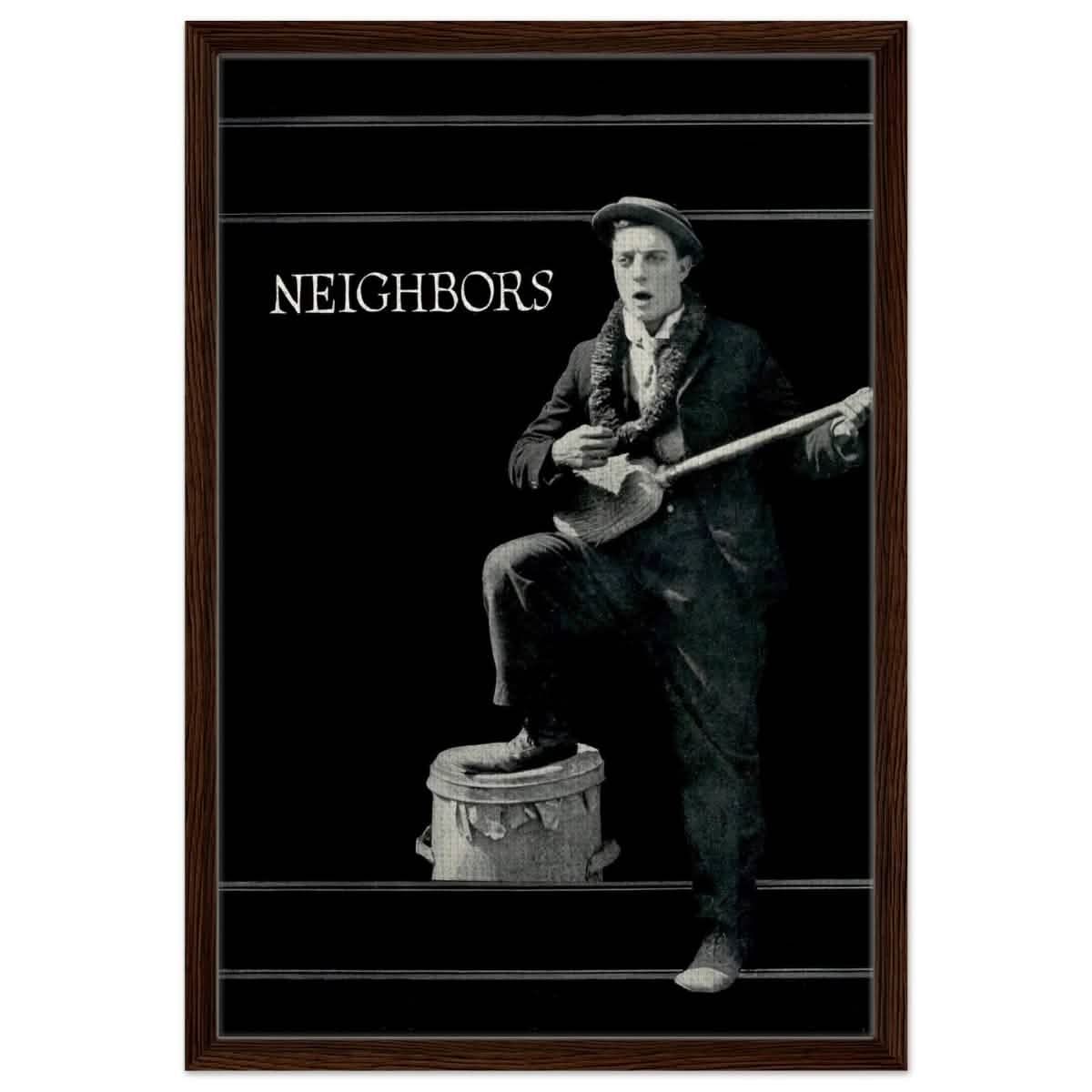 Da Vinci Pop Art Wall art print | Neighbors 1920 - Framed Canvas - 50x75 cm / 20x30″ - Dark wood frame