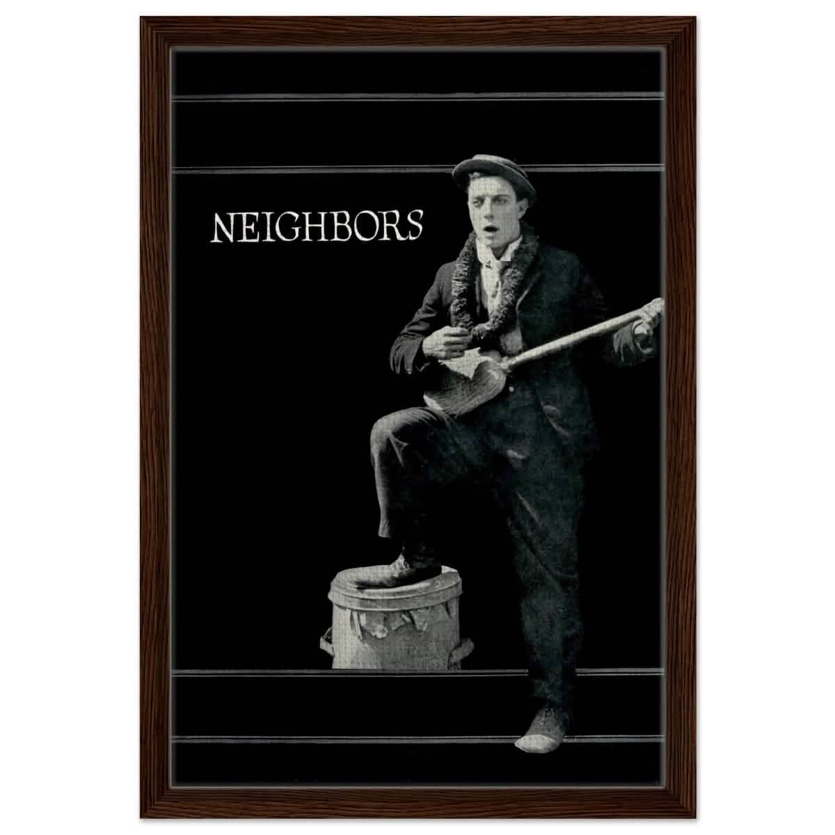 Da Vinci Pop Art Wall art print | Neighbors 1920 - Framed Canvas - 40x60 cm / 16x24″ - Dark wood frame