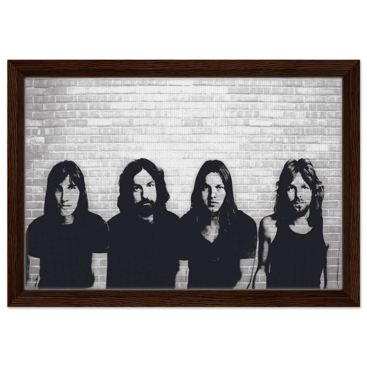 Da Vinci Pop Art Wall art print | Pink Floyd - Framed Canvas - 30x45 cm / 12x18″ - Dark wood frame