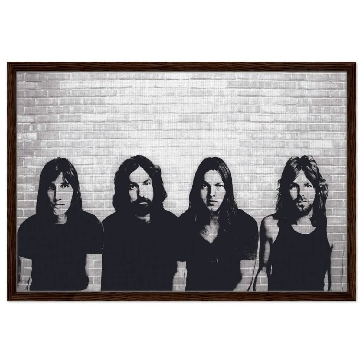Da Vinci Pop Art Wall art print | Pink Floyd - Framed Canvas - 60x90 cm / 24x36″ - Dark wood frame