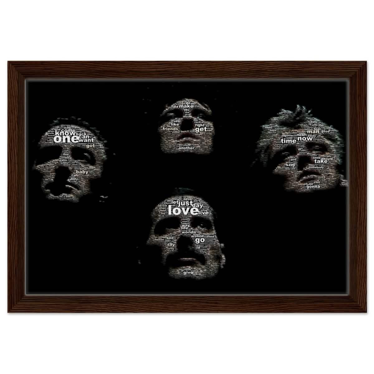 Da Vinci Pop Art wall art print | Queen | Rock Music - Framed Canvas - 30x45 cm / 12x18″ - Dark wood frame
