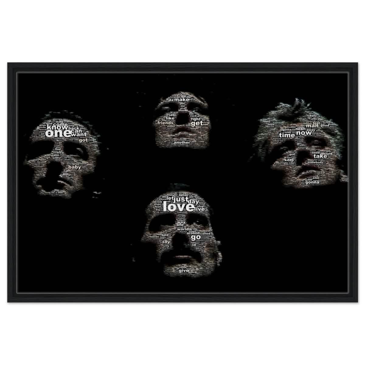 Da Vinci Pop Art wall art print | Queen | Rock Music - Framed Canvas - 60x90 cm / 24x36″ - Black frame