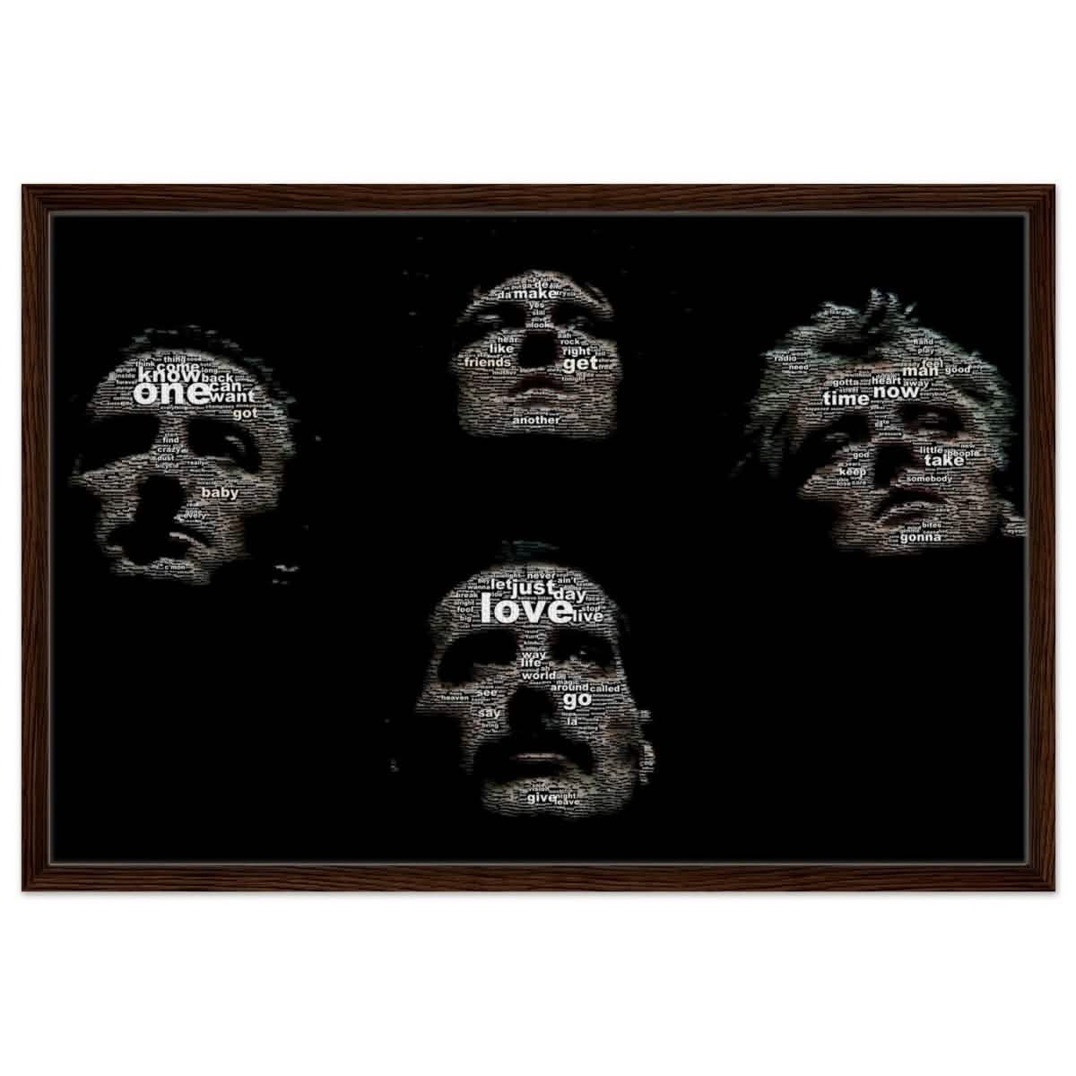 Da Vinci Pop Art wall art print | Queen | Rock Music - Framed Canvas - 60x90 cm / 24x36″ - Dark wood frame