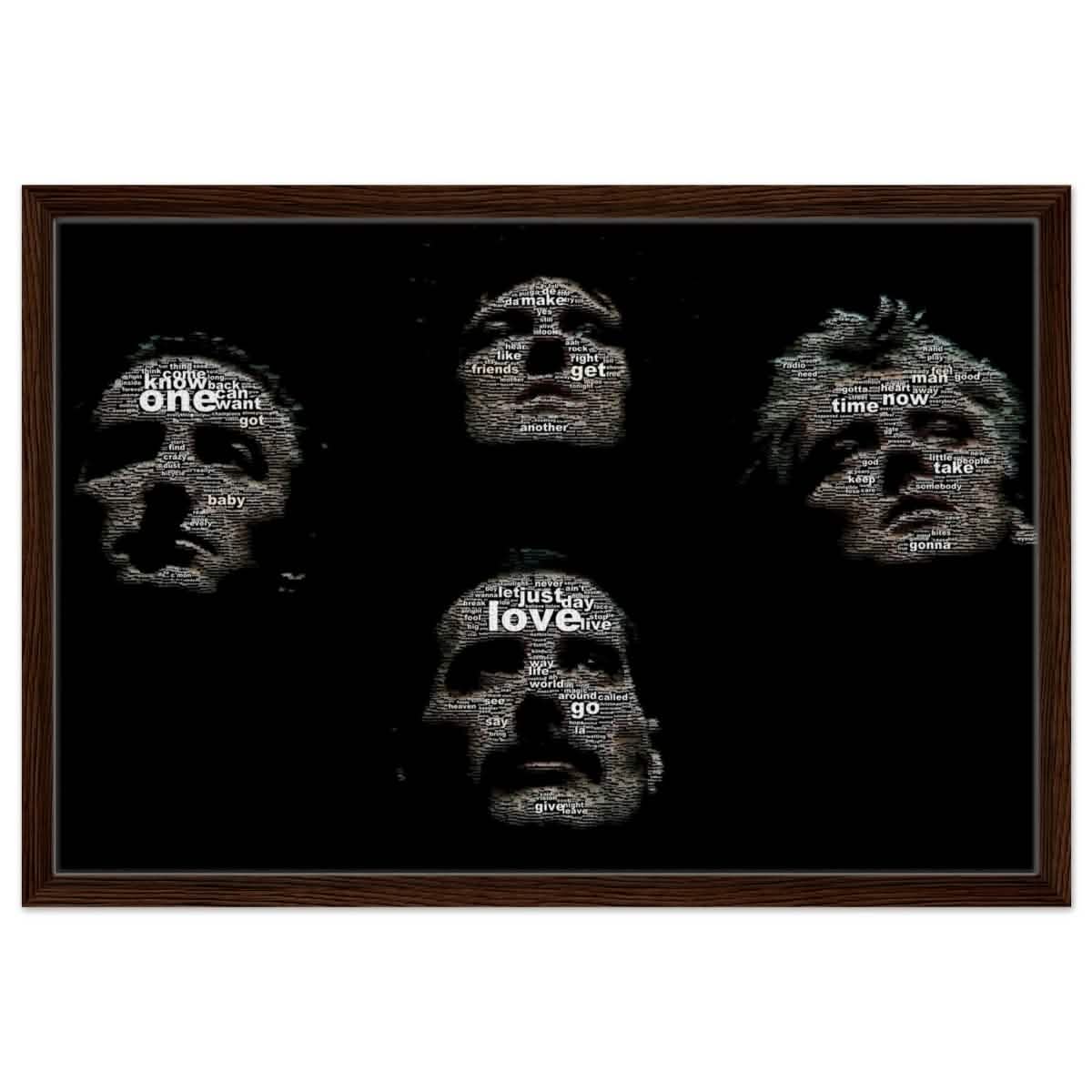Da Vinci Pop Art wall art print | Queen | Rock Music - Framed Canvas - 50x75 cm / 20x30″ - Dark wood frame