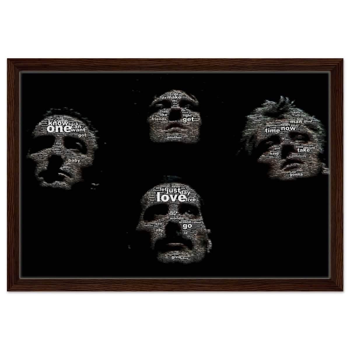 Da Vinci Pop Art wall art print | Queen | Rock Music - Framed Canvas - 40x60 cm / 16x24″ - Dark wood frame