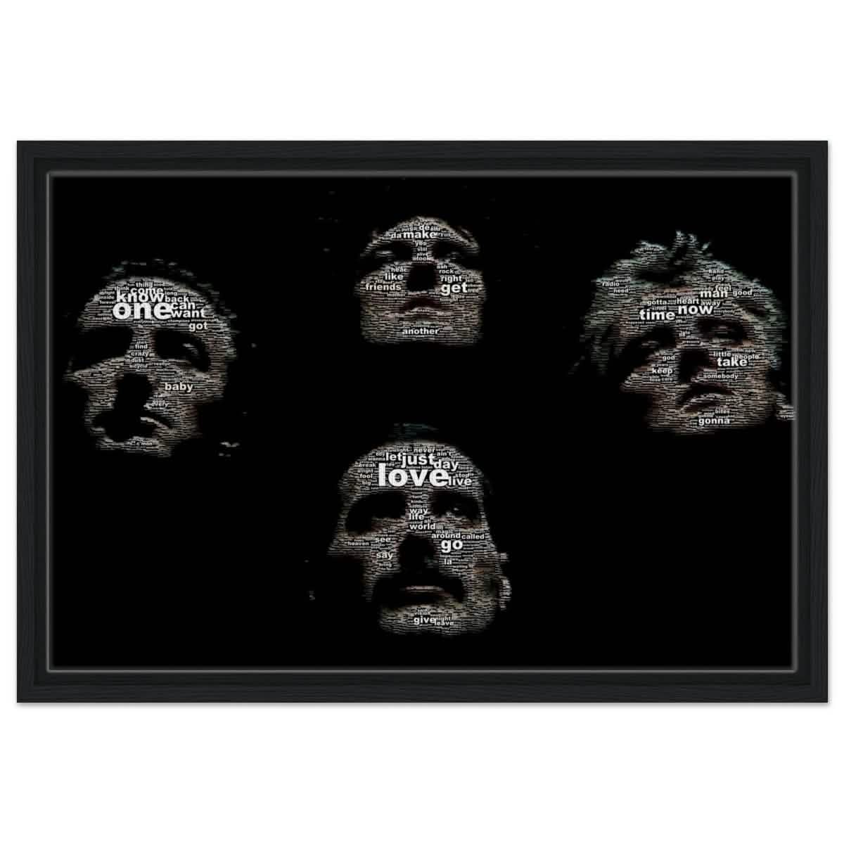 Da Vinci Pop Art wall art print | Queen | Rock Music - Framed Canvas - 40x60 cm / 16x24″ - Black frame