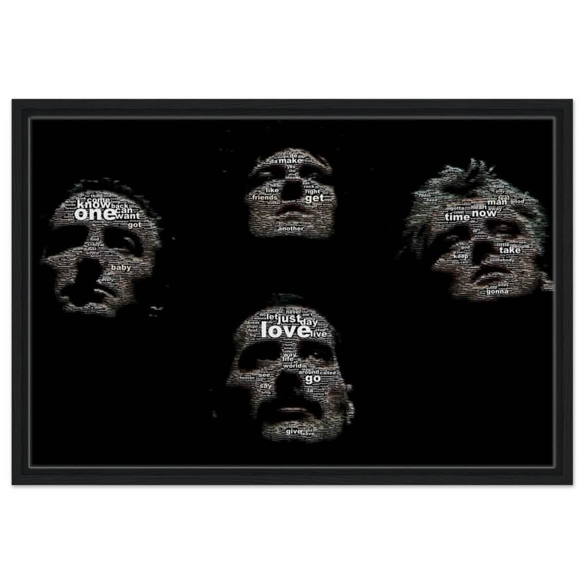 Da Vinci Pop Art wall art print | Queen | Rock Music - Framed Canvas - 50x75 cm / 20x30″ - Black frame