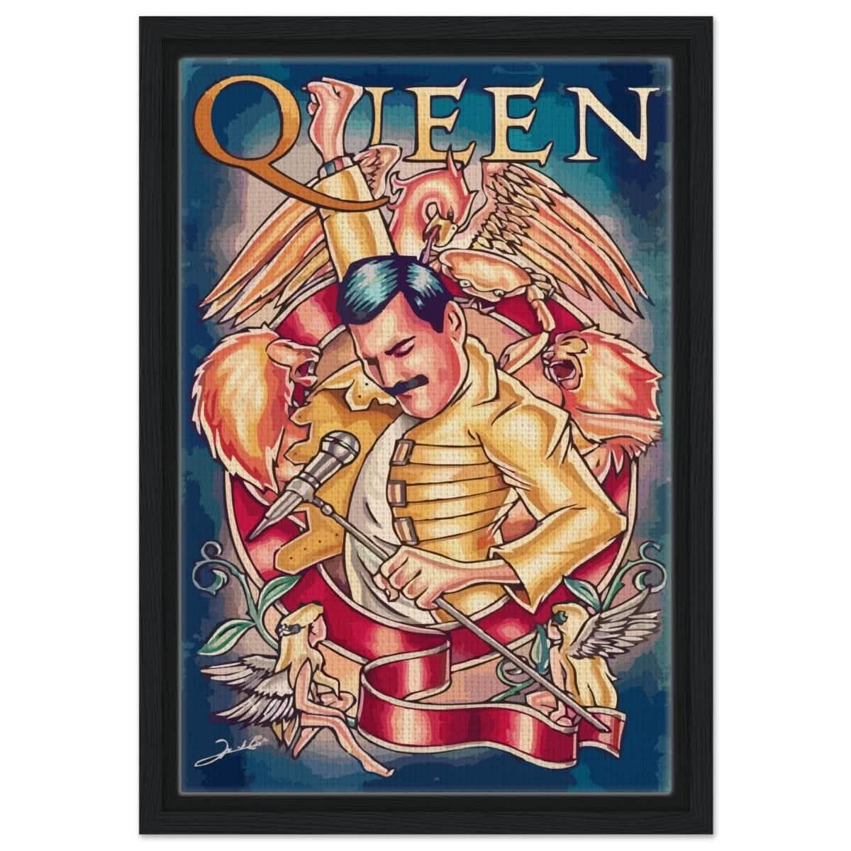 Da Vinci Pop Art Wall art print | Queen - Framed Canvas - 30x45 cm / 12x18″ - Black frame