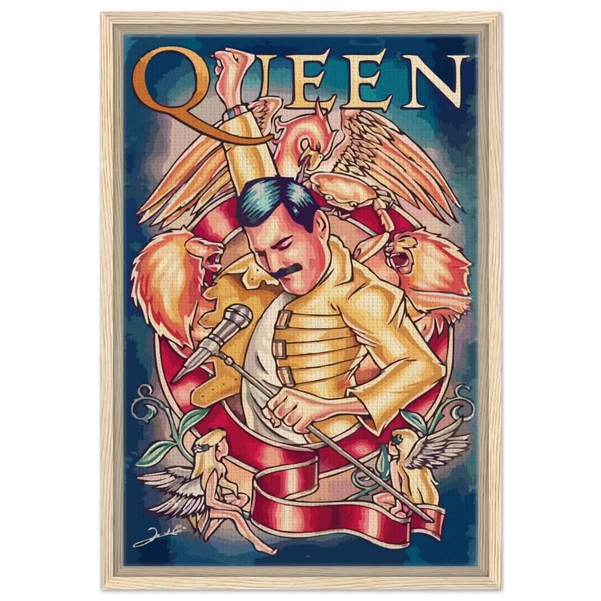 Da Vinci Pop Art Wall art print | Queen - Framed Canvas - 40x60 cm / 16x24″ - Wood frame