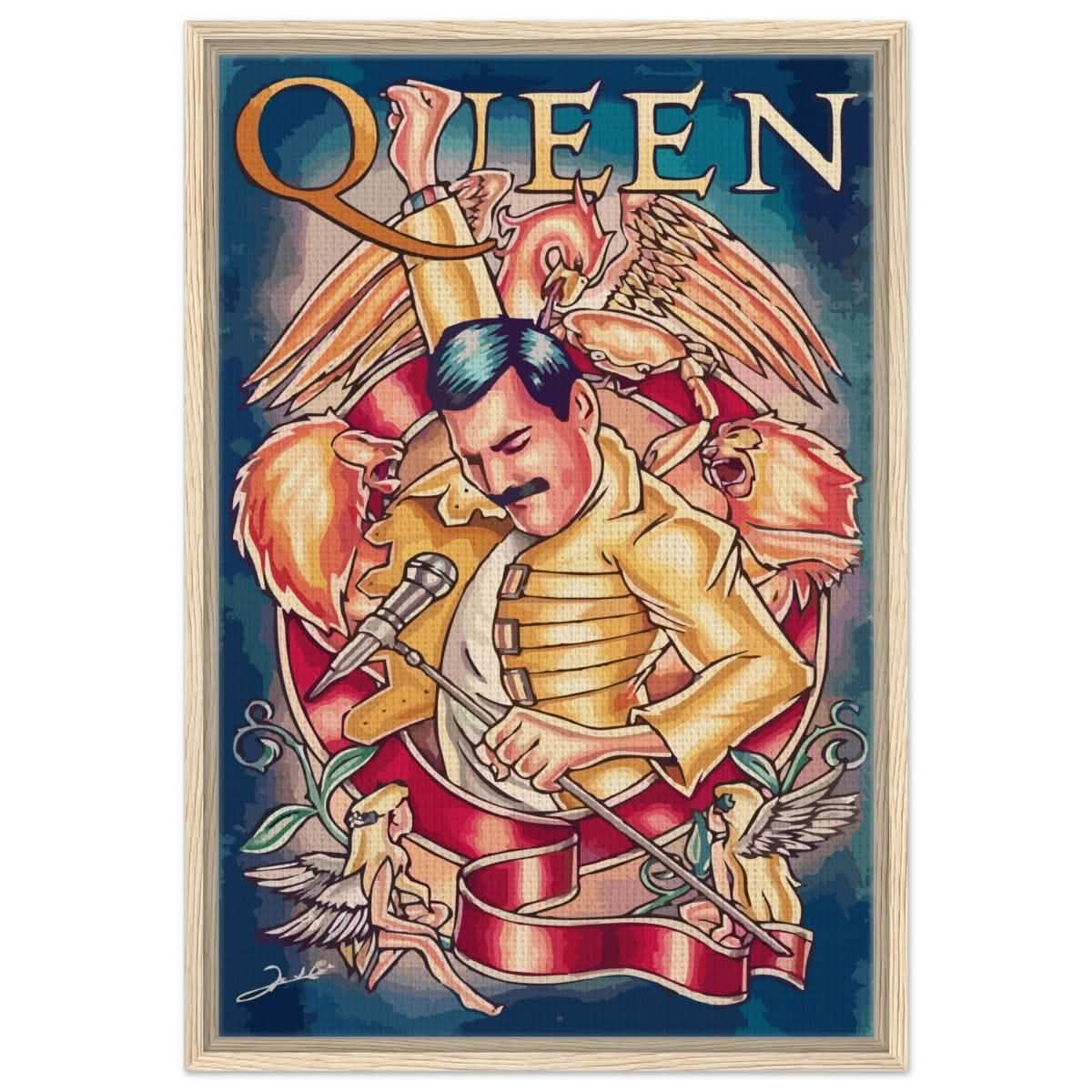 Da Vinci Pop Art Wall art print | Queen - Framed Canvas - 50x75 cm / 20x30″ - Wood frame