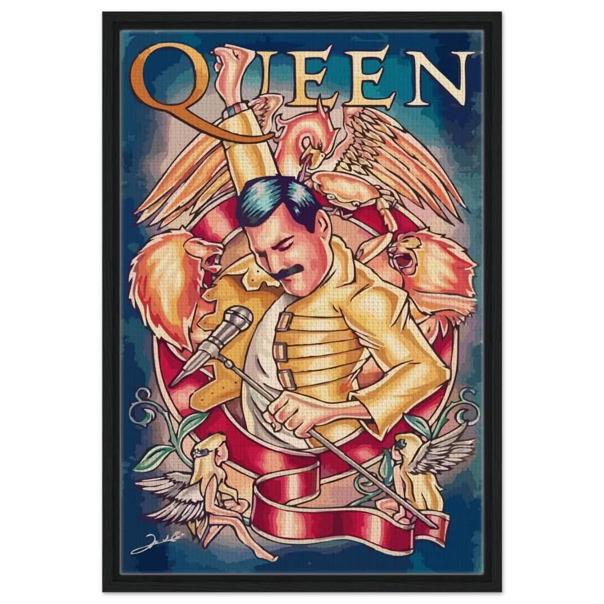 Da Vinci Pop Art Wall art print | Queen - Framed Canvas - 50x75 cm / 20x30″ - Black frame