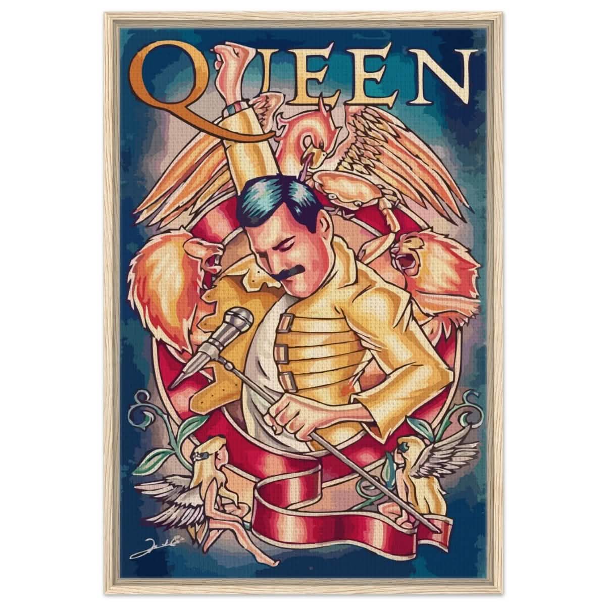 Da Vinci Pop Art Wall art print | Queen - Framed Canvas - 60x90 cm / 24x36″ - Wood frame