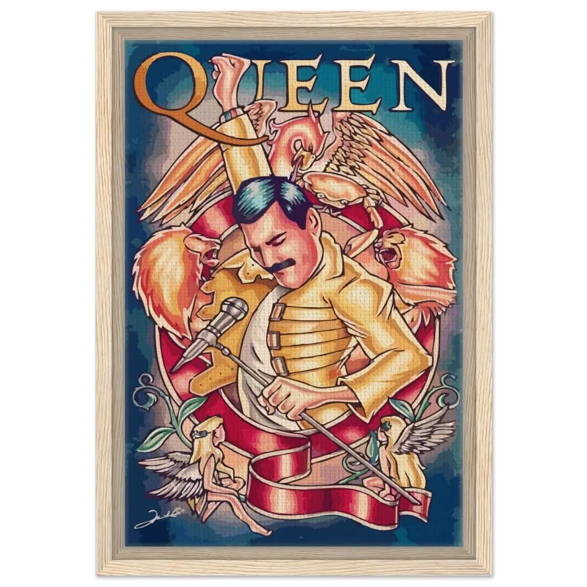 Da Vinci Pop Art Wall art print | Queen - Framed Canvas - 30x45 cm / 12x18″ - Wood frame