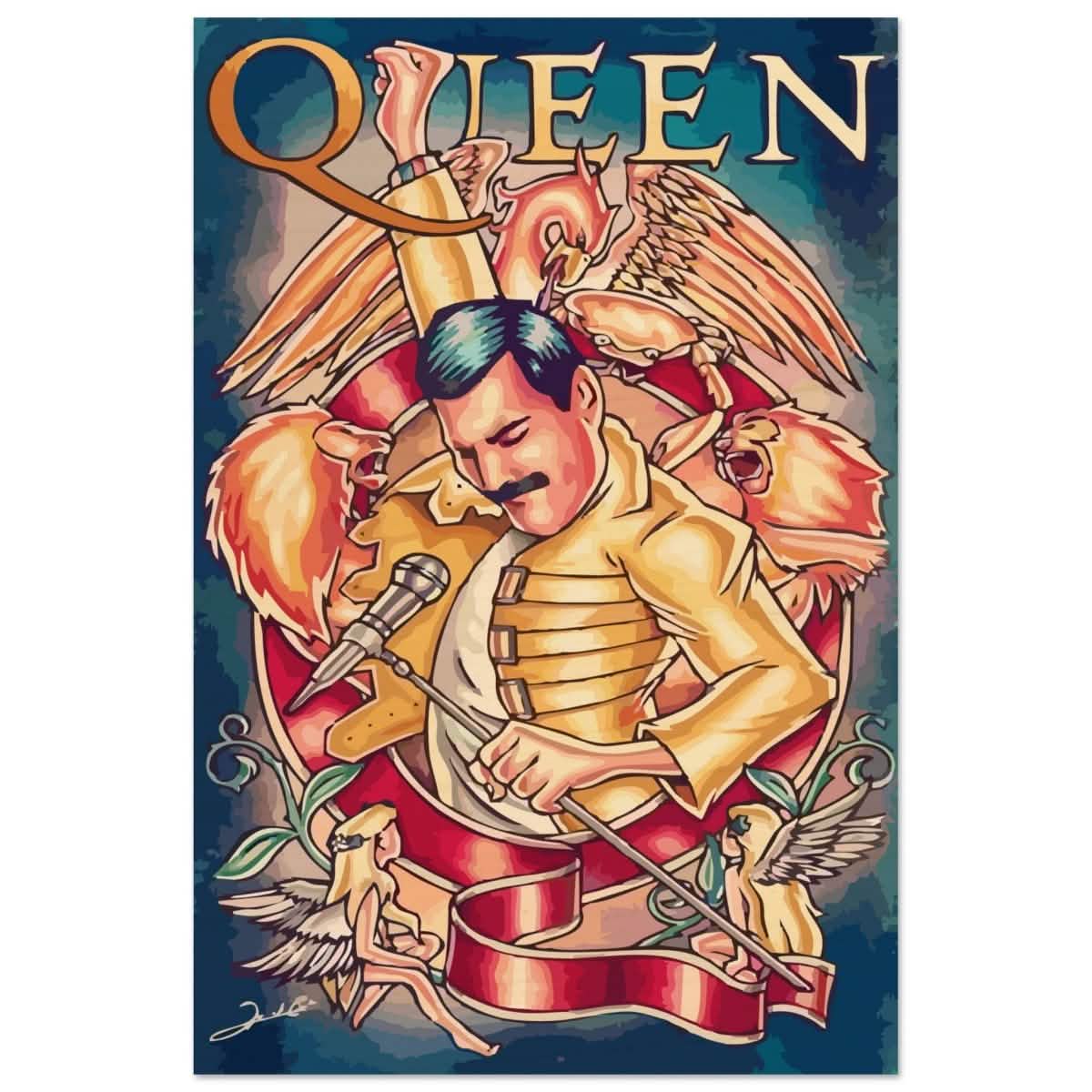 Da Vinci Pop Art Wall art print | Queen - Wood Prints - 50x75 cm / 20x30″ -