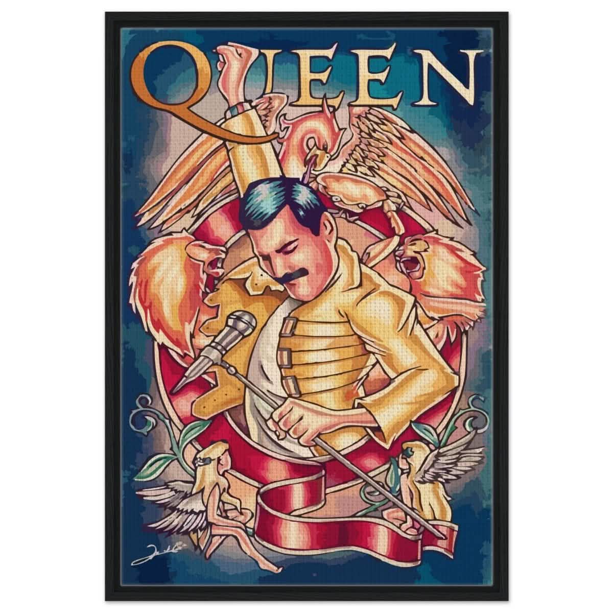 Da Vinci Pop Art Wall art print | Queen - Framed Canvas - 60x90 cm / 24x36″ - Black frame