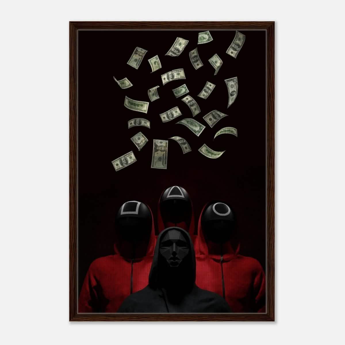 Da Vinci Pop Art Wall art Print | Squid Game - Framed Canvas - 60x90 cm / 24x36″ - Dark wood frame