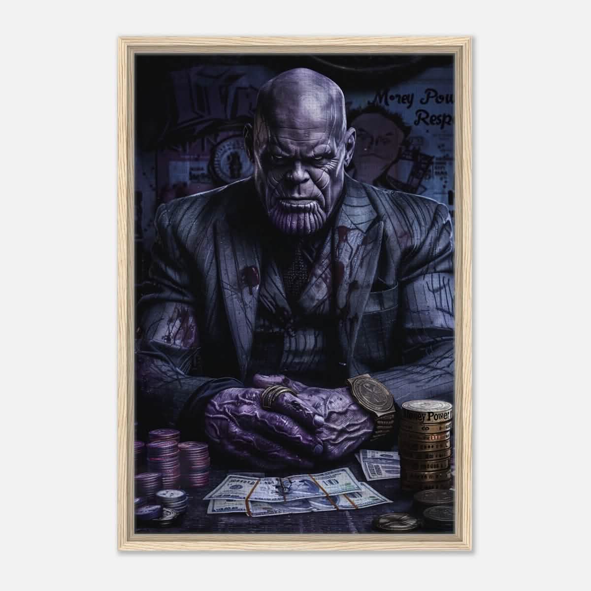 Da Vinci Pop Art Wall art print | Thanos - Framed Canvas - 50x75 cm / 20x30″ - Wood frame