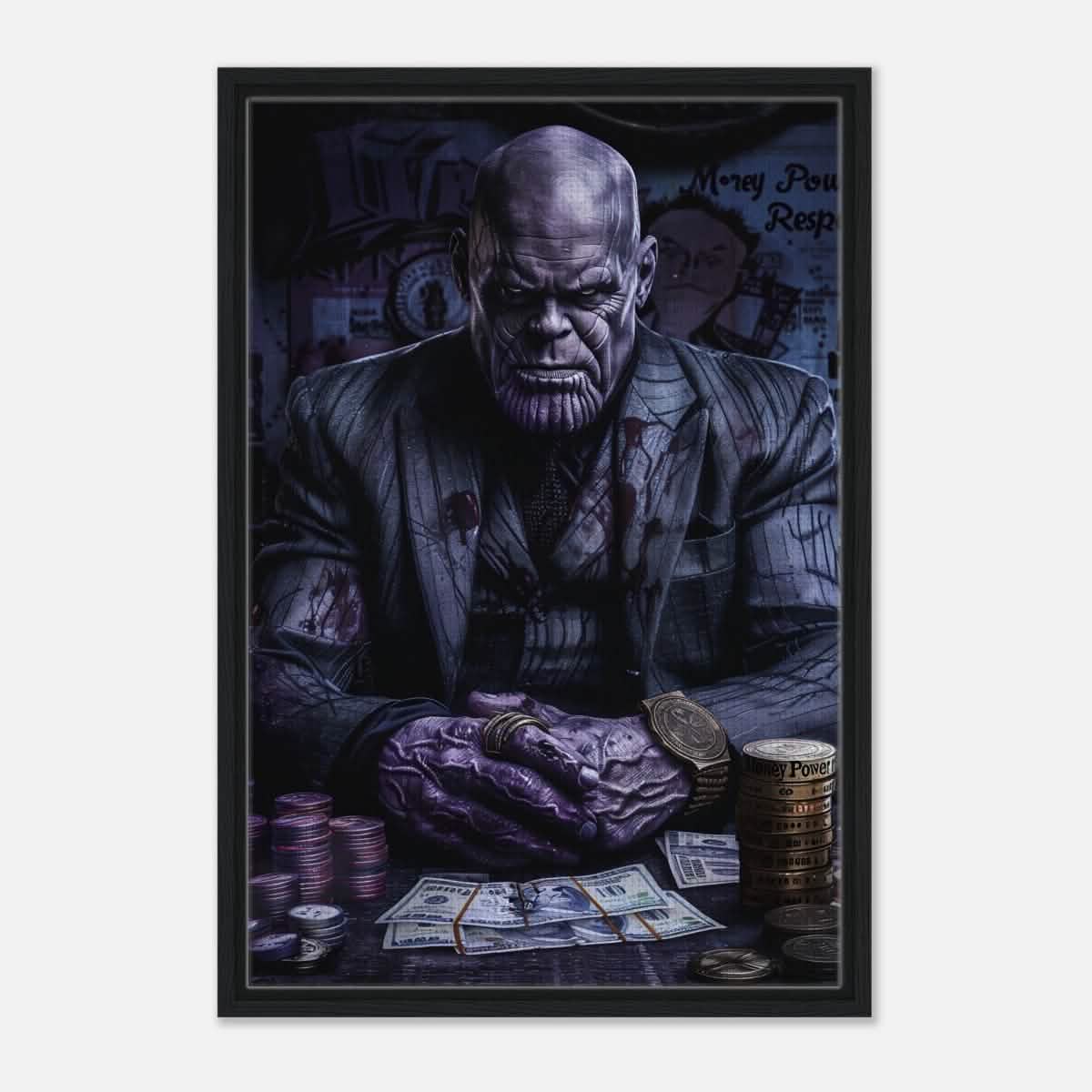 Da Vinci Pop Art Wall art print | Thanos - Framed Canvas - 50x75 cm / 20x30″ - Black frame