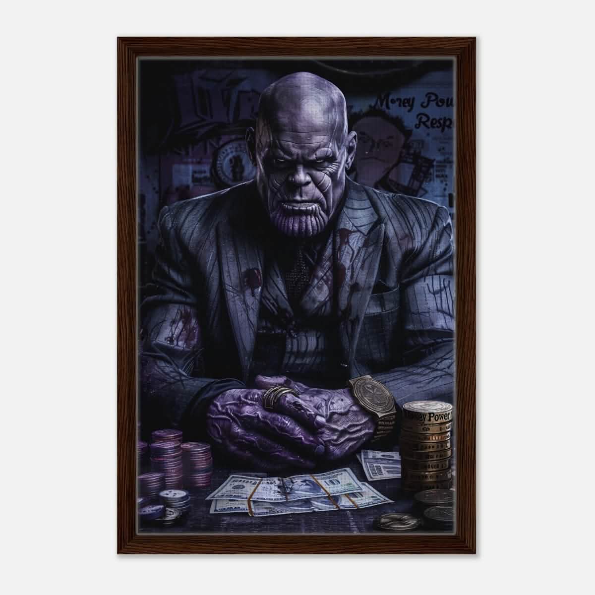 Da Vinci Pop Art Wall art print | Thanos - Framed Canvas - 40x60 cm / 16x24″ - Dark wood frame