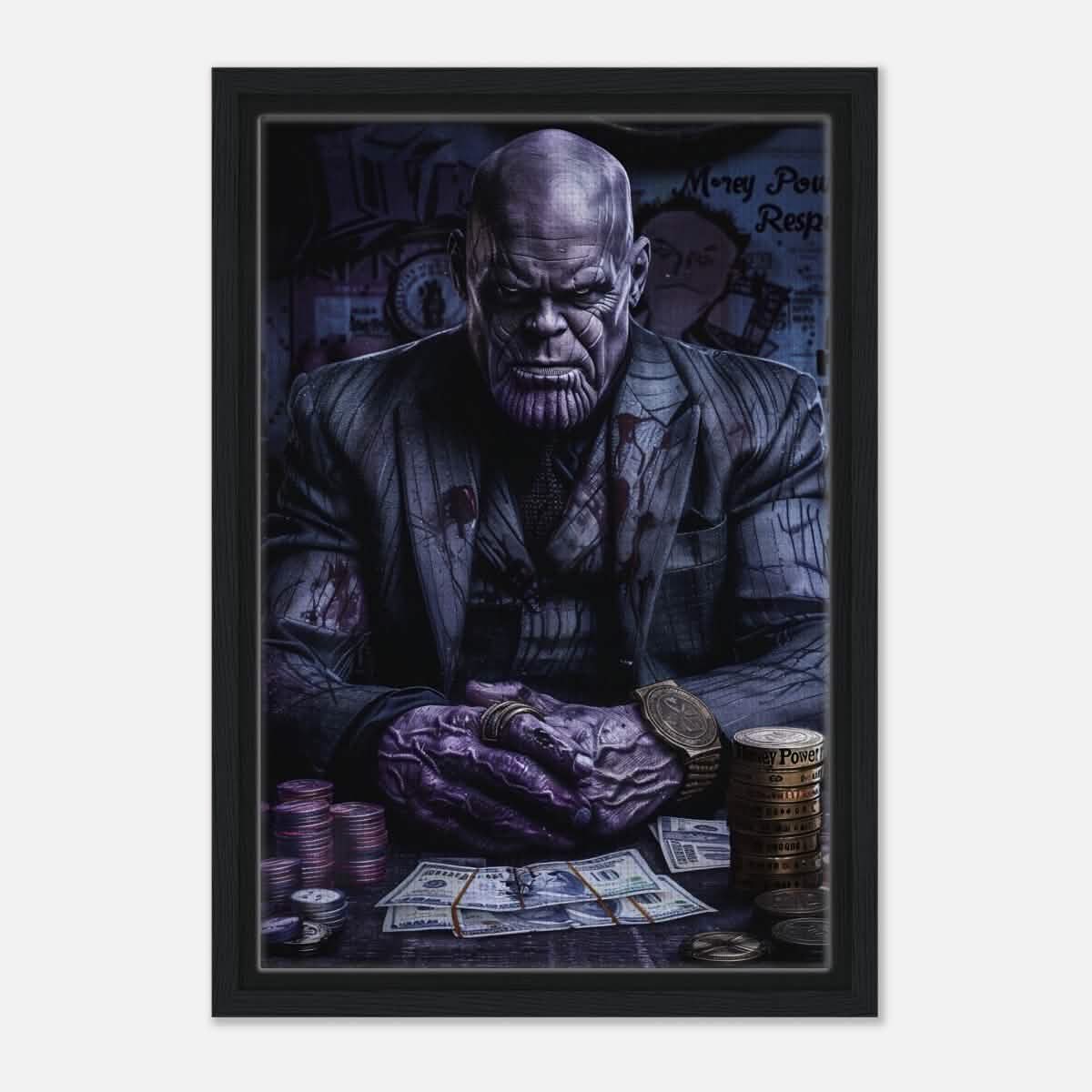 Da Vinci Pop Art Wall art print | Thanos - Framed Canvas - 30x45 cm / 12x18″ - Black frame